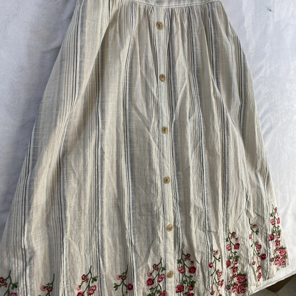 Andree by Unit Midi Dress Sz S Cut Out Embroidered Boho Summer Beachy Cotton - Picture 6 of 14